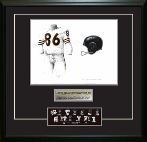 Framed Evolution History Oakland Raiders Uniforms Print — The