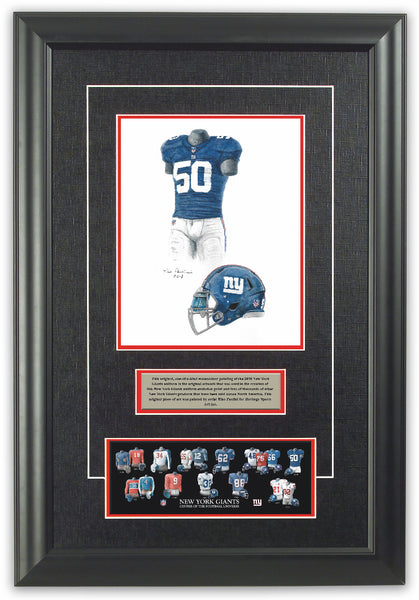 Framed Evolution History New York Giants Uniforms Print