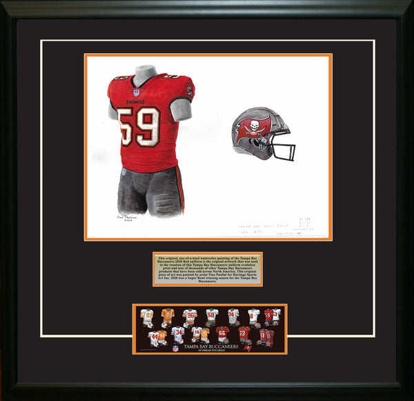 Framed Evolution History Tampa Bay Buccaneers Uniforms