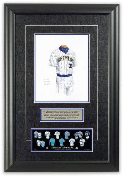 MLB Milwaukee Brewers 1981 uniform original art – Heritage Sports Art