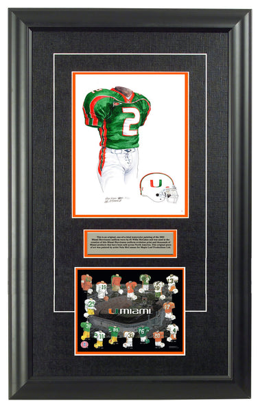 NCAA Miami Hurricanes 2002 uniform original art – Heritage Sports Art