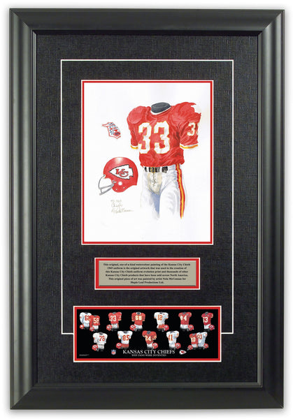 Framed Evolution History Kansas City Chiefs Uniforms Print