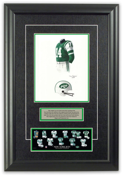 1969 New York Jets Team Signed Joe Namath Custom Framed Jersey