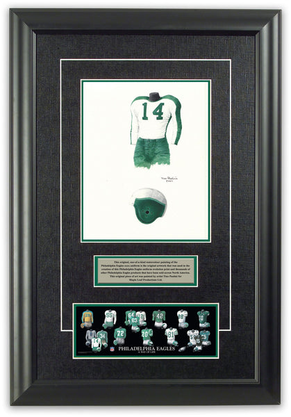 Framed Evolution History Philadelphia Eagles Uniforms Print