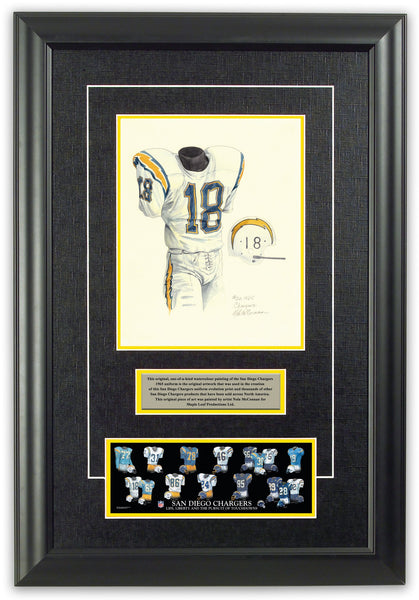 NFL Los Angeles Chargers 1965 uniform original art – Heritage Sports Art