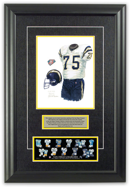 Framed Evolution History San Diego Chargers Uniforms Print — The