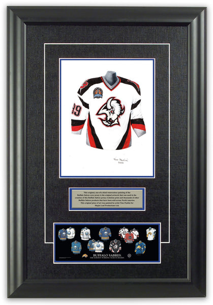 Framed and Matted Evolution History Buffalo Sabres Uniforms Print