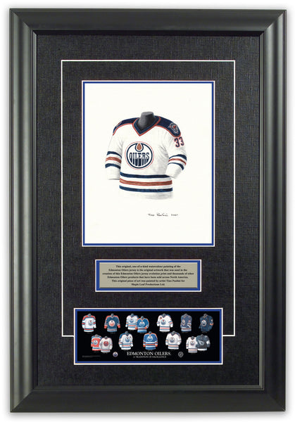 NHL Edmonton Oilers 1996-97 uniform and jersey original art – Heritage  Sports Art