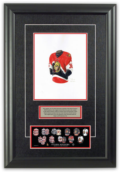 NHL Ottawa Senators 1998-99 uniform and jersey original art – Heritage  Sports Art