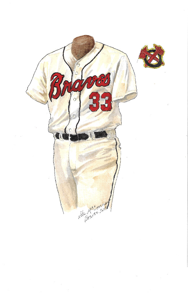 MLB Atlanta Braves 1957 uniform original art – Heritage Sports Art