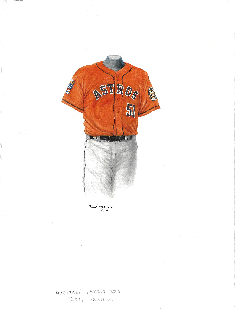 MLB Houston Astros 2015 uniform original art – Heritage Sports Art