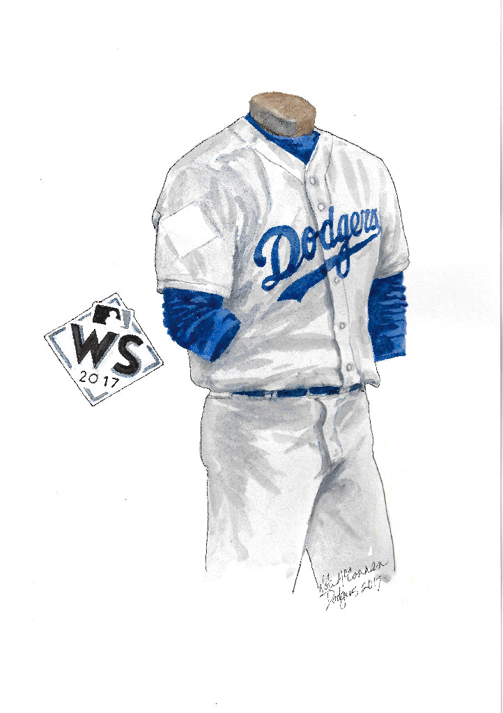 MLB Los Angeles Dodgers 2017 uniform original art – Heritage Sports Art
