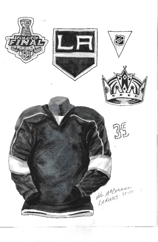 NHL Los Angeles Kings 1974-75 uniform and jersey original art – Heritage  Sports Art