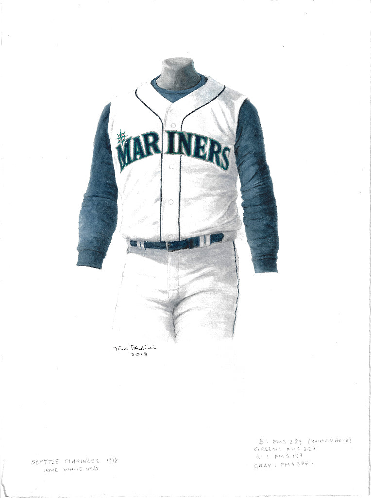 MLB Seattle Mariners 1998 uniform original art – Heritage Sports Art