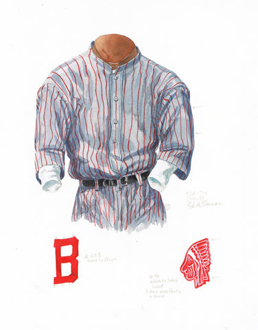 Boston Red Sox 1908 uniform artwork, This is a highly detai…