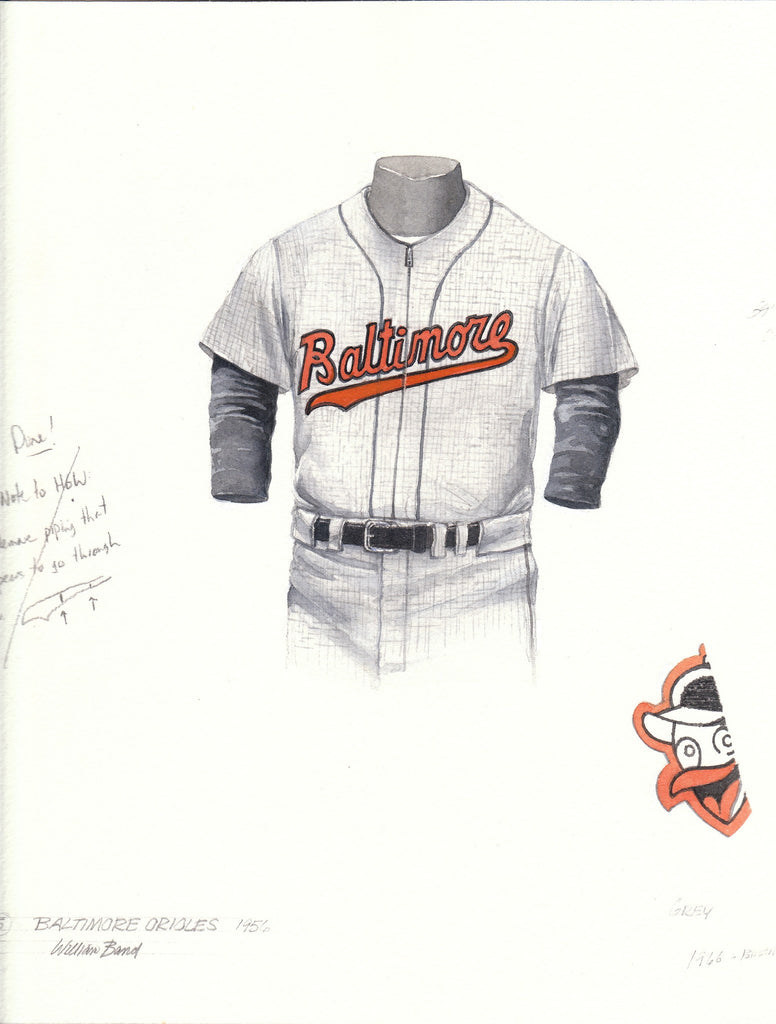 Original Art of the MLB 1966 Atlanta Braves Uniform - Traditional