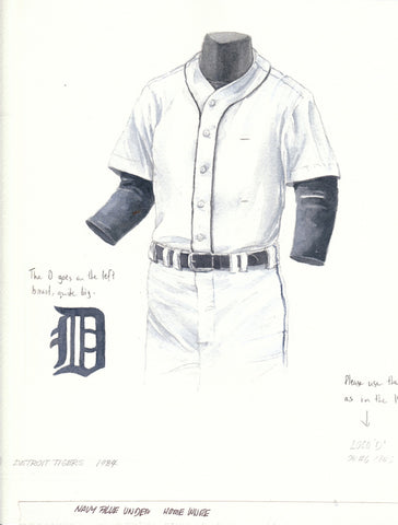MLB Detroit Tigers 1935 uniform original art – Heritage Sports Art