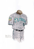 MLB Florida Marlins 2003 uniform original art – Heritage Sports Art