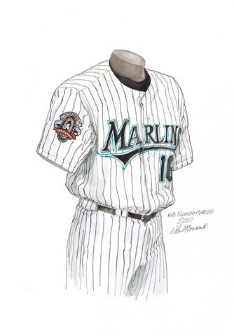 MLB Florida Marlins 2012 uniform original art – Heritage Sports Art