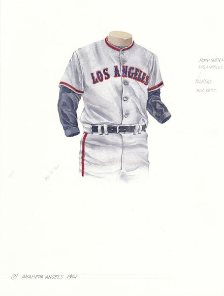 MLB Los Angeles Angels 2001 uniform original art – Heritage Sports Art