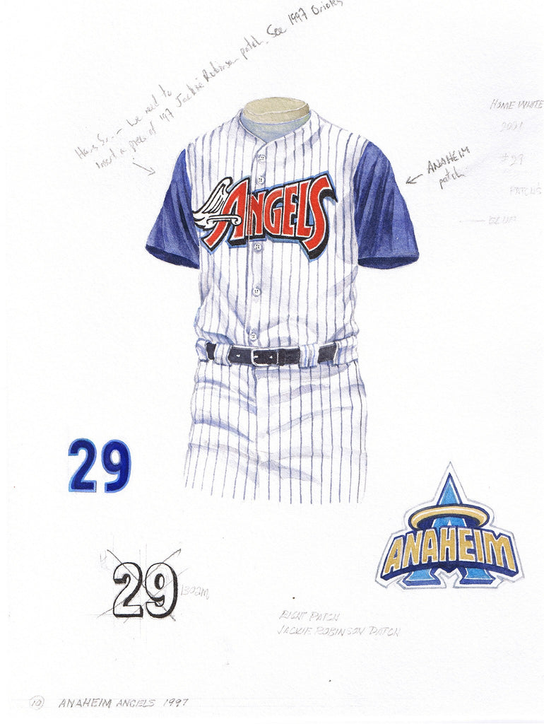 MLB Los Angeles Angels 1982 uniform original art – Heritage Sports Art