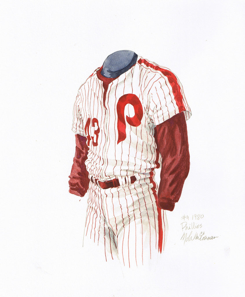 MLB Philadelphia Phillies 1980 uniform original art – Heritage Sports Art
