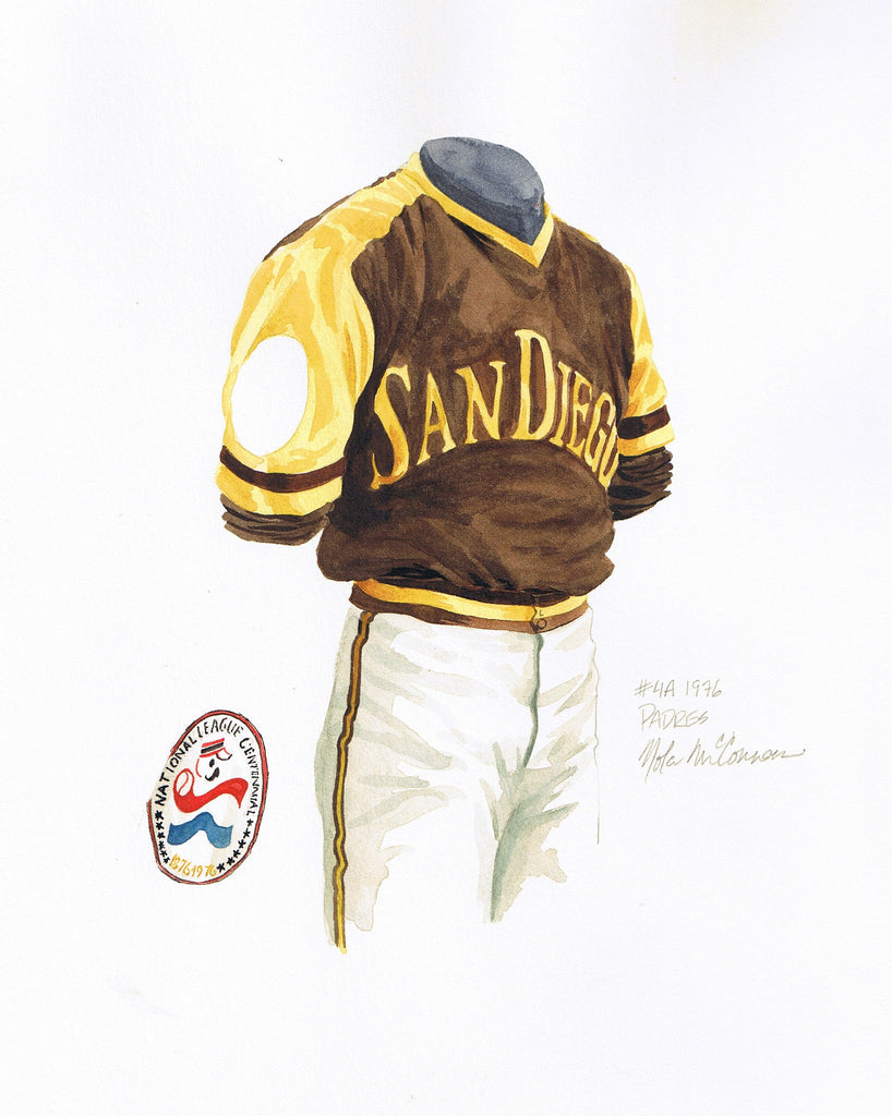 MLB San Diego Padres 1976 uniform original art – Heritage Sports Art