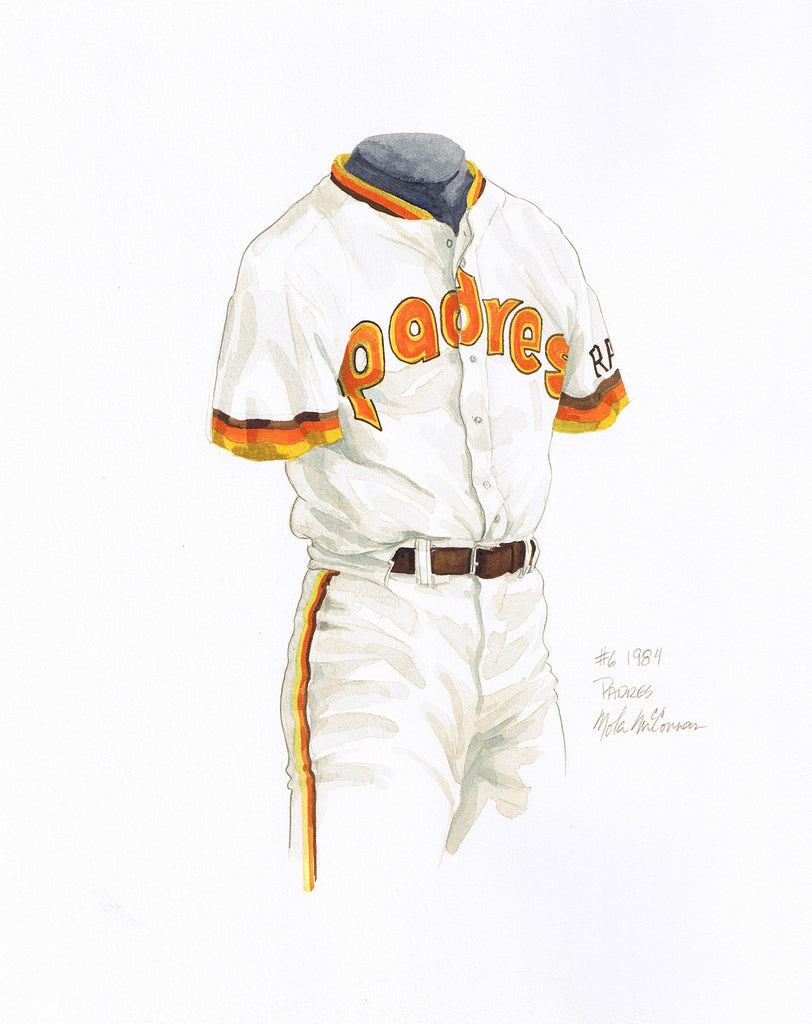 MLB San Diego Padres 1984 uniform original art – Heritage Sports Art