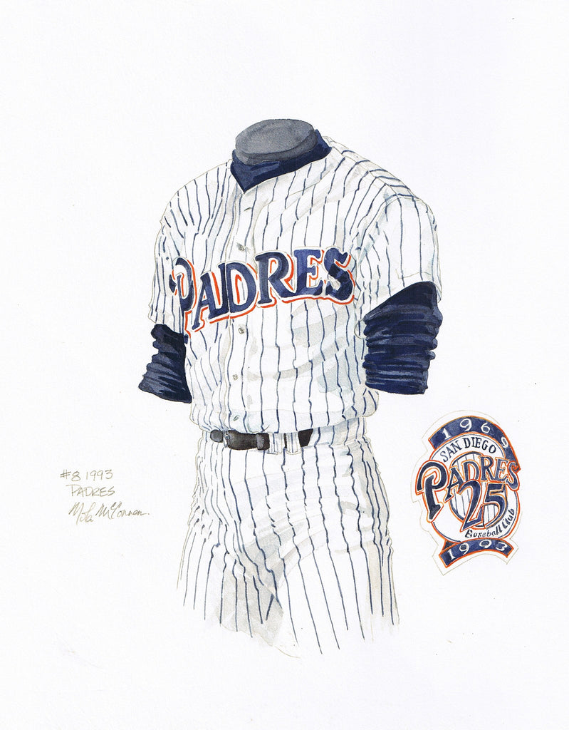 MLB San Diego Padres 1998 uniform original art – Heritage Sports Art