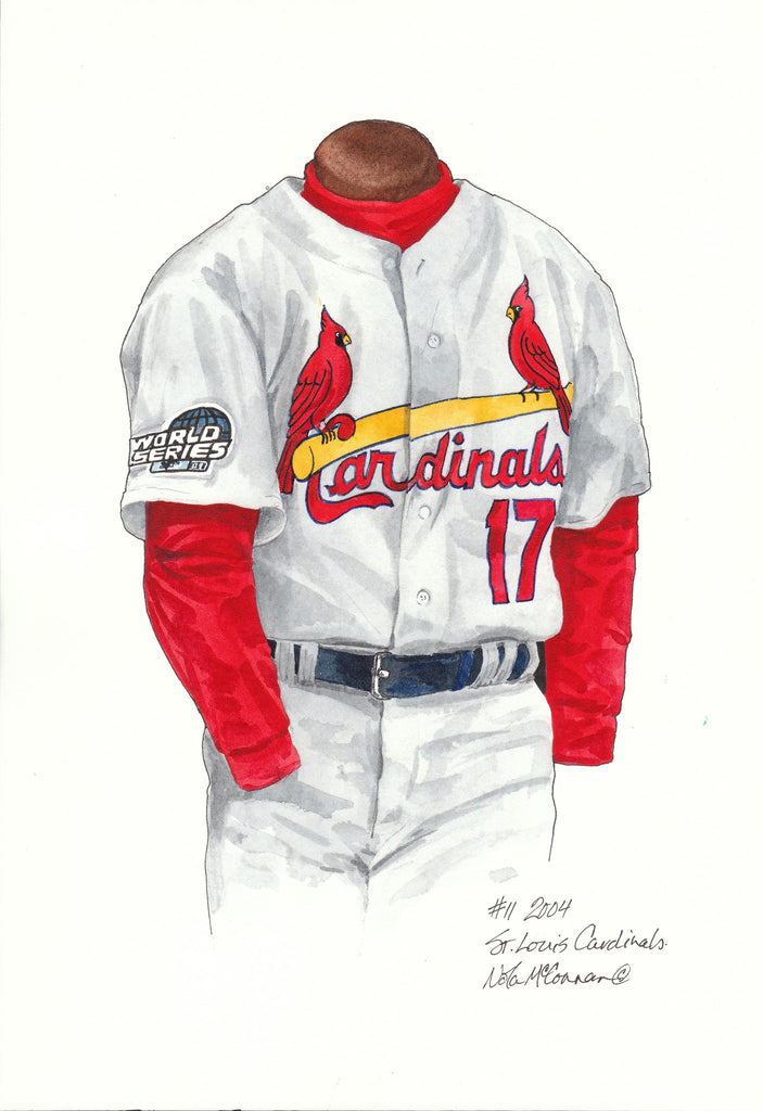 MLB St. Louis Cardinals 2004 uniform original art – Heritage Sports Art