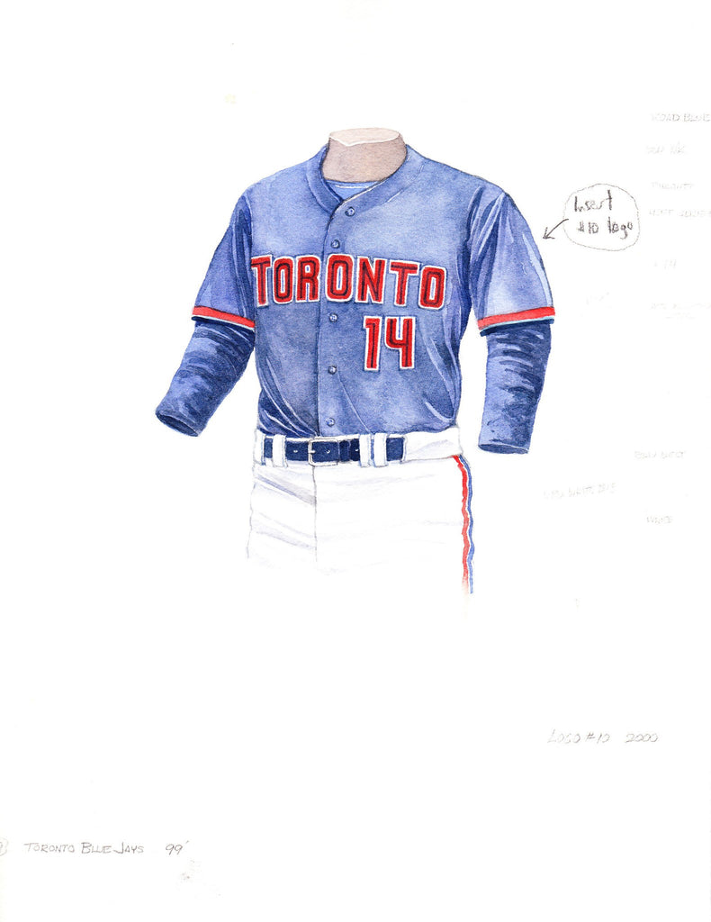MLB Toronto Blue Jays 1999 uniform original art – Heritage Sports Art