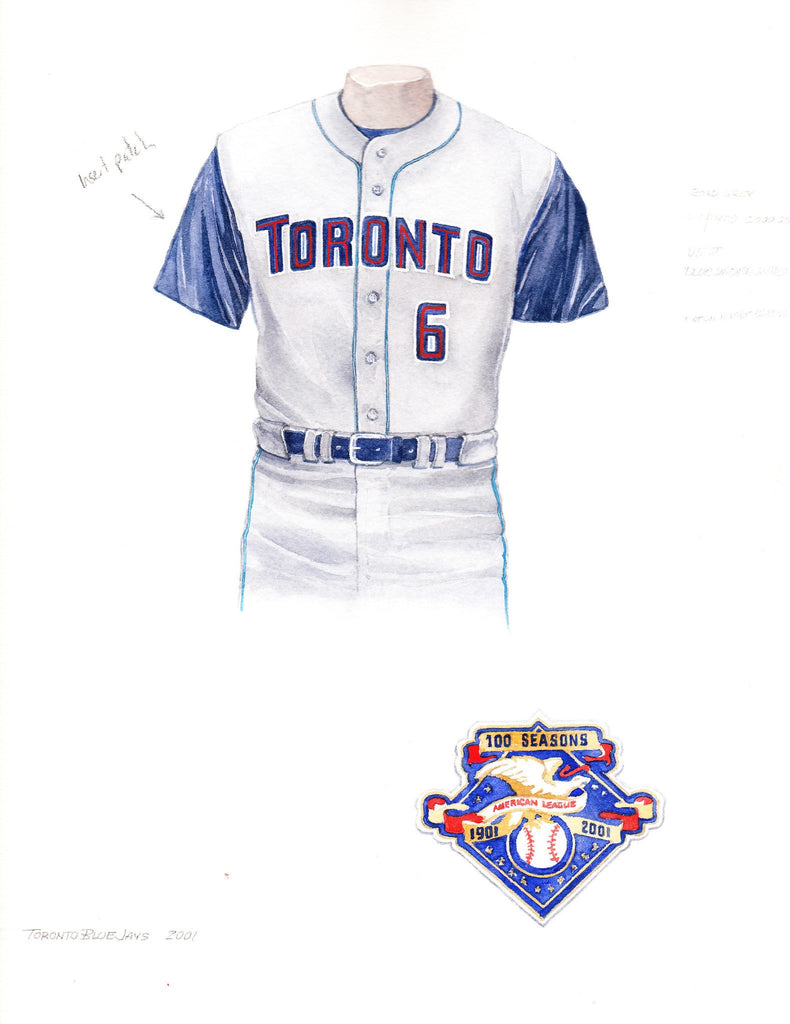 MLB Toronto Blue Jays 2001 uniform original art – Heritage Sports Art