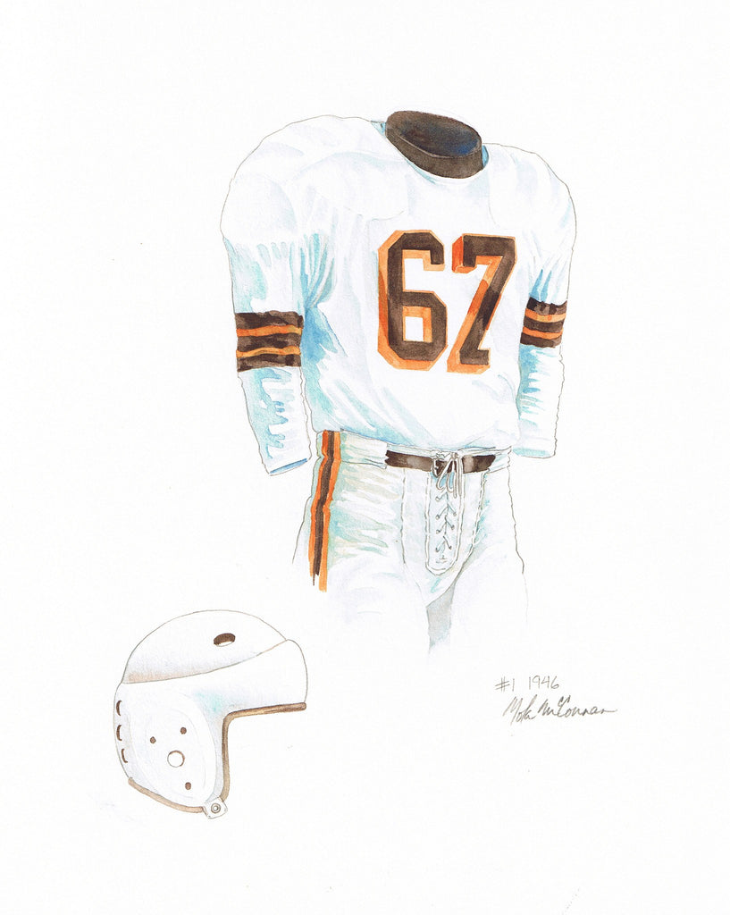 NFL Cleveland Browns 1946 uniform original art – Heritage Sports Art