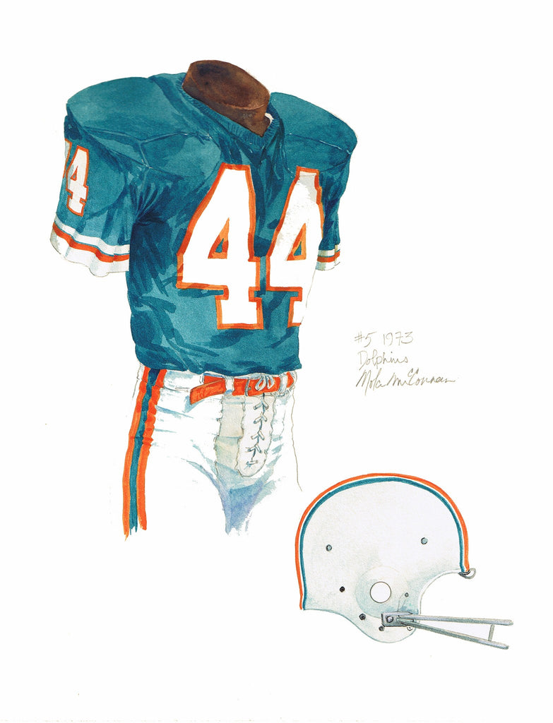 : Framed and Matted Evolution History Miami Dolphins Uniforms  Print : Sports & Outdoors