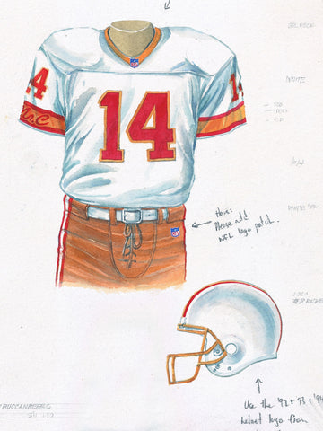 Tampa Bay Buccaneers 1976 uniform artwork, This is a highly…