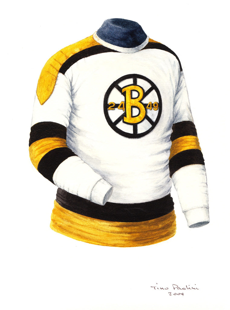 NHL Boston Bruins 1948-49 uniform and jersey original art – Heritage Sports  Art