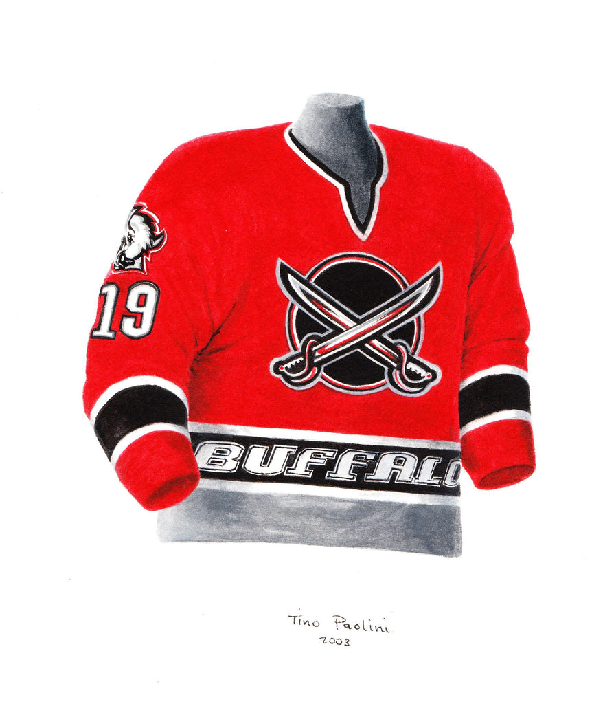 NHL Buffalo Sabres 1998-99 uniform and jersey original art – Heritage  Sports Art