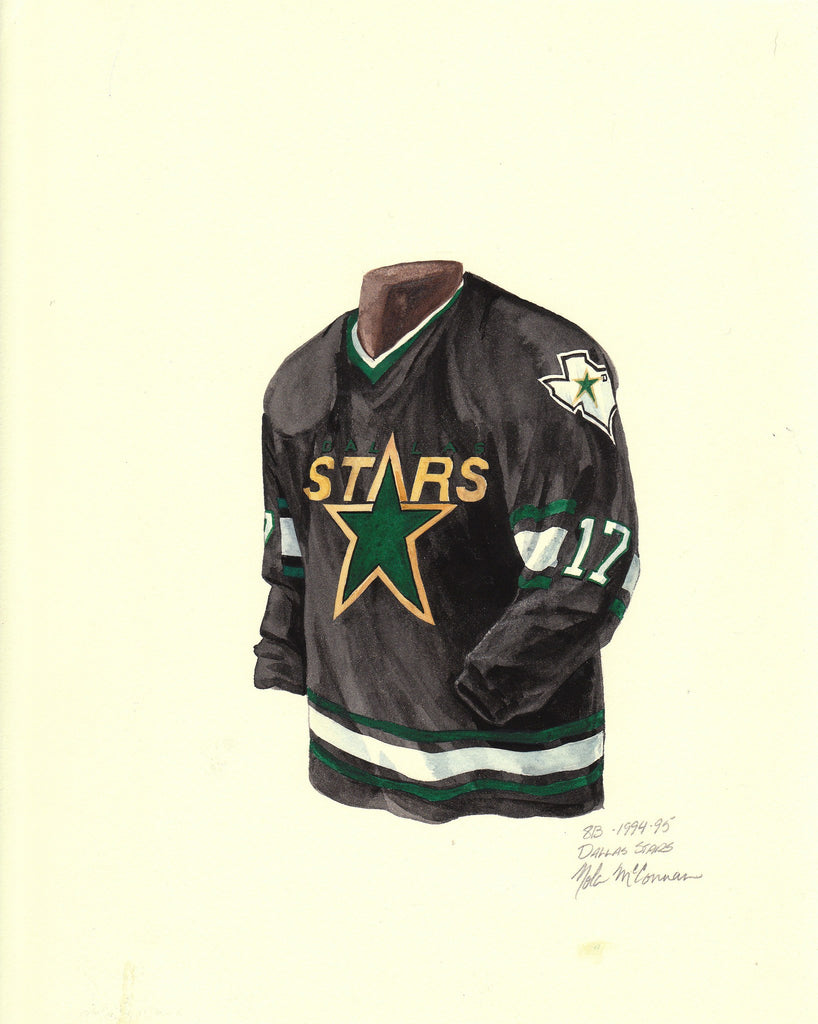 NHL Dallas Stars 1994-95 uniform and jersey original art