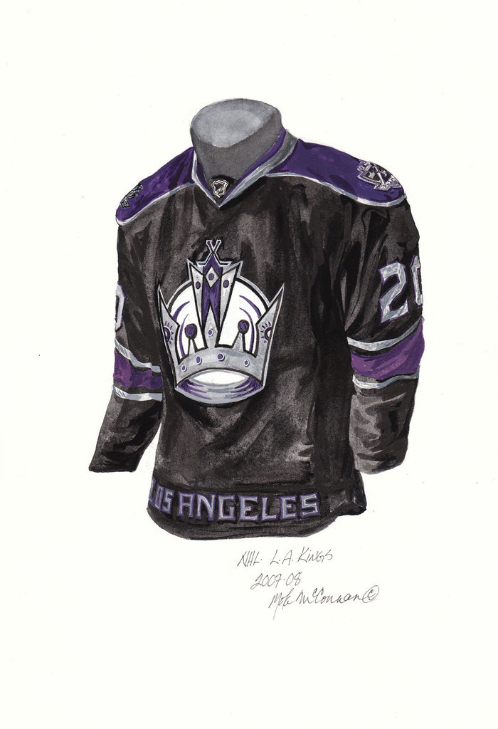 NHL Los Angeles Kings 2007-08 uniform and jersey original art – Heritage  Sports Art