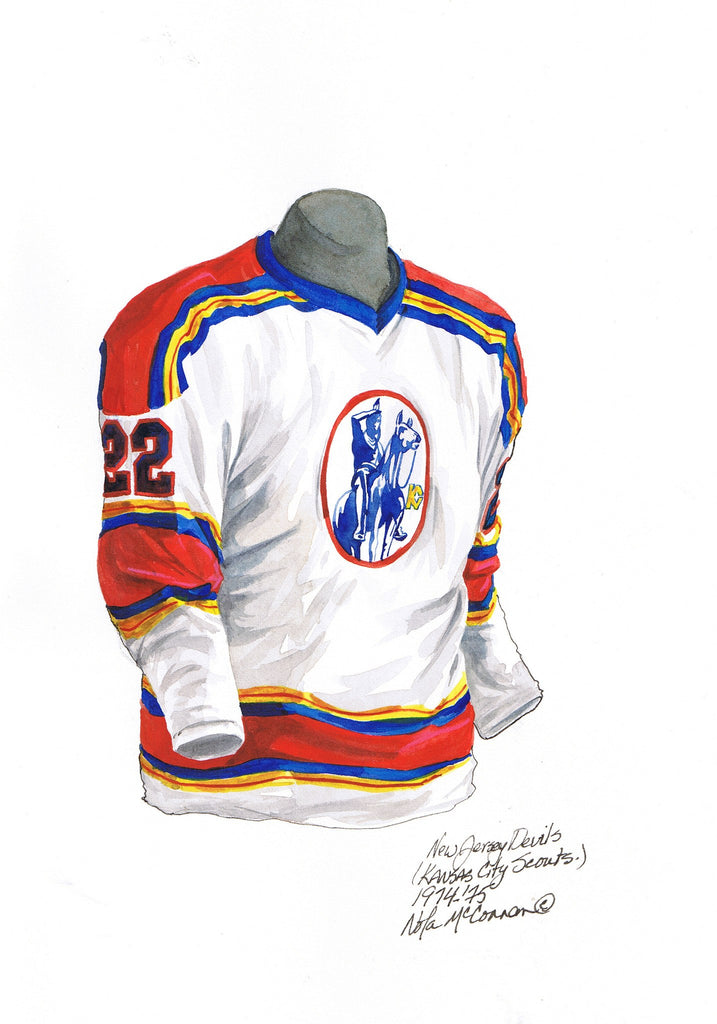 NHL New Jersey Devils 1977-78 uniform and jersey original art – Heritage  Sports Art