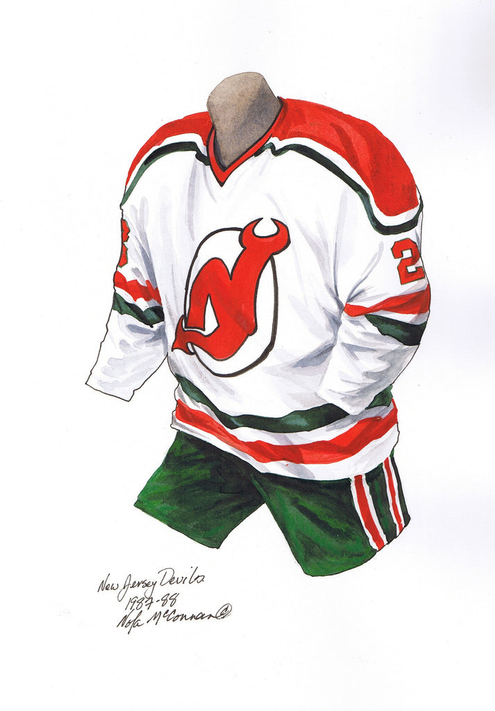 Vintage 1980s New Jersey Devils NHL Hockey Jersey / Sportswear