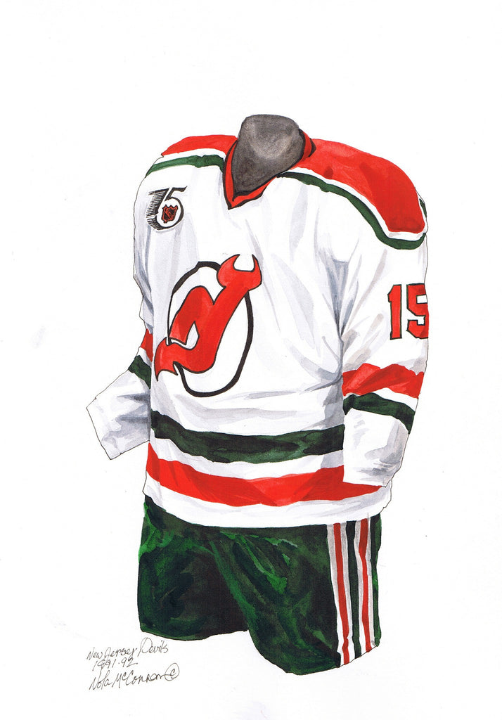 NHL New Jersey Devils 1980-81 uniform and jersey original art