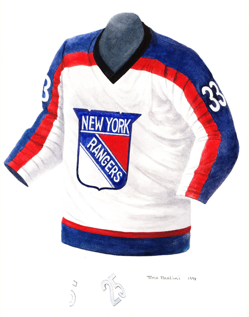 New York Rangers Brown Framed Logo Jersey Display Case