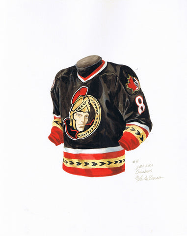NHL Ottawa Senators 1921-22 uniform and jersey original art