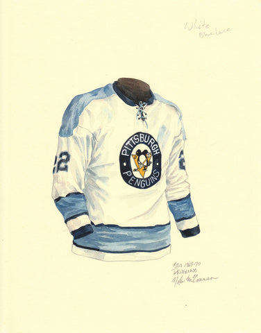 NHL Pittsburgh Penguins 1967-68 uniform and jersey original art