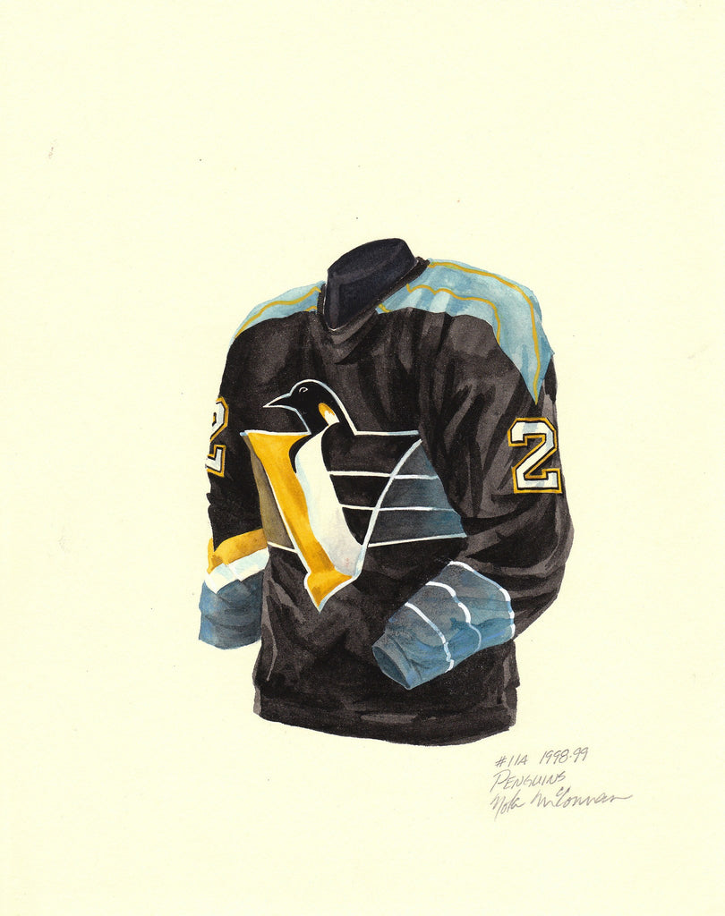 Pittsburgh Penguins 1998-99 jersey artwork, This is a highl…