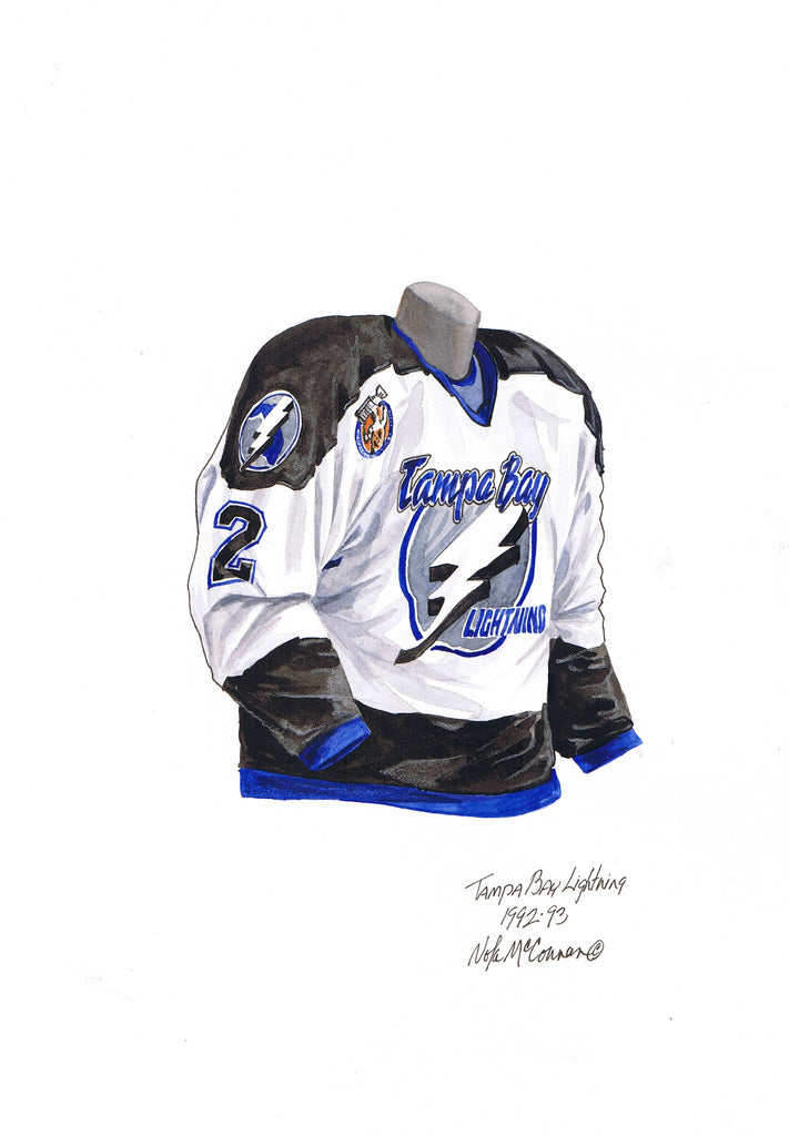 NHL Tampa Bay Lightning 1998-99 uniform and jersey original art – Heritage  Sports Art